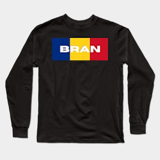 Bran City in Romanian flag Long Sleeve T-Shirt